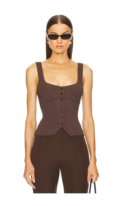 l'academie evonne top in chocolate. - size l (also in m, xl)
