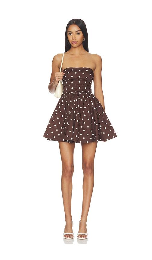 l'academie jodie mini dress in brown. - size l (also in m, s, xl, xs, xxs)