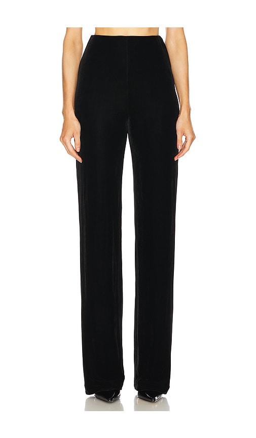 l'academie jovie velvet pant in black. - size l (also in xs, s)