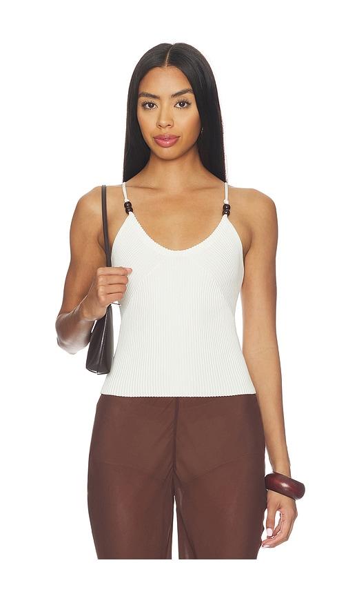 l'academie kennji beaded knit tank in white. - size l (also in xxs, xs, s, m, xl)