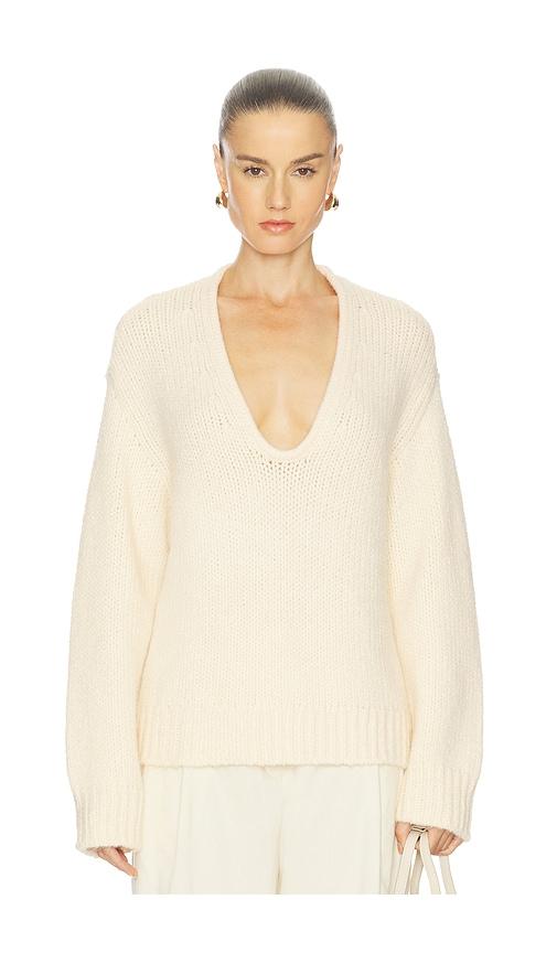 l'academie kindall v neck sweater in beige. - size l (also in xl)