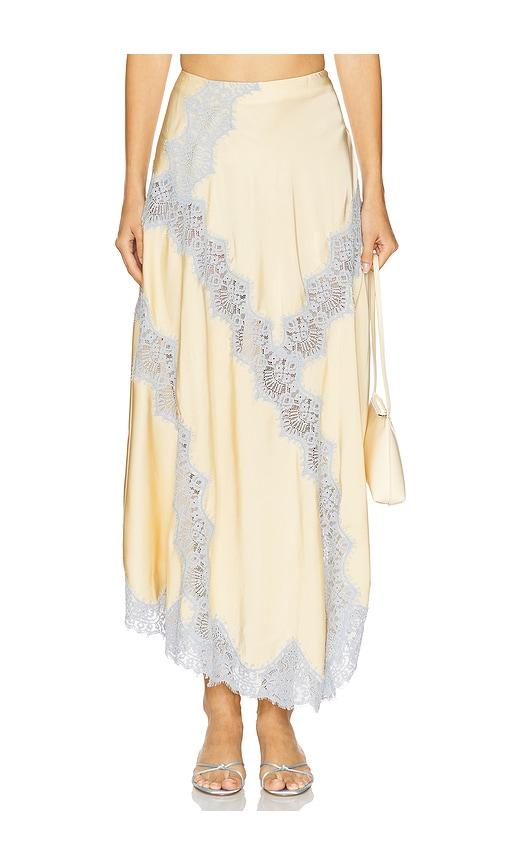 l'academie lay midi skirt in yellow. - size s (also in xxs, xs)