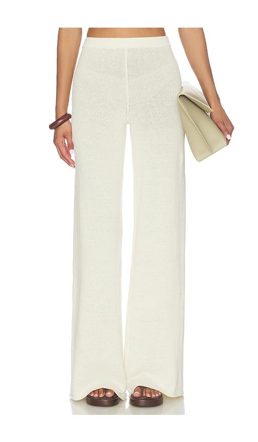 l'academie lilyann knit pant in cream. - size l (also in xs, xxs, s, m, xl)
