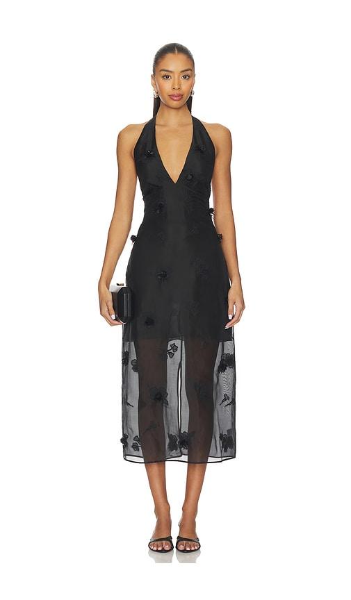 l'academie minah midi dress in black. - size l (also in m, s)