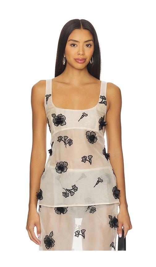 l'academie minah top in cream,black. - size l (also in xs, s, xl)