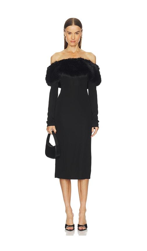 l'academie nara midi dress in black. - size m (also in s, xs)