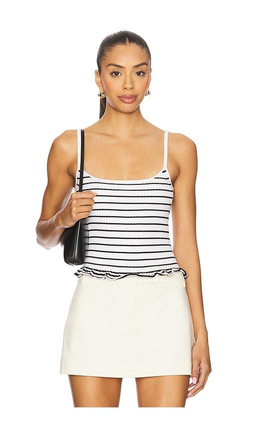 l'academie nicole ribbed tank in white. - size l (also in xl)