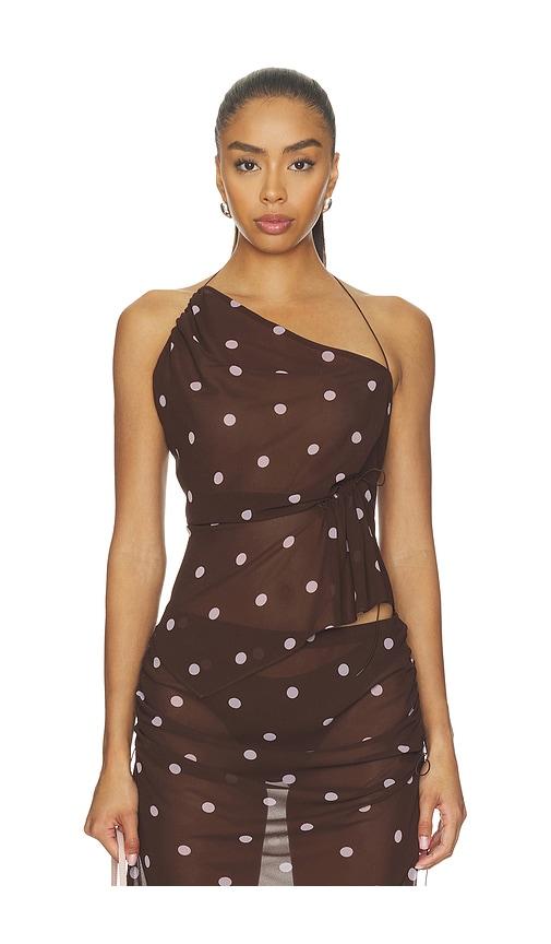 l'academie ramona top in brown. - size l (also in s, m)