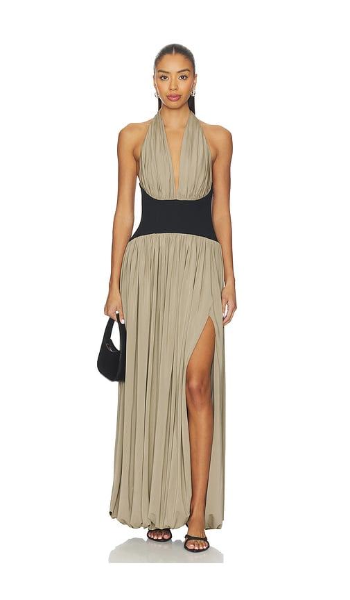 l'academie reba midi dress in beige. - size s (also in xs)