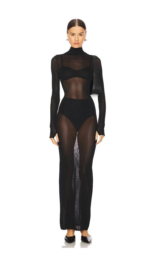 l'academie reyes maxi knit dress in black. - size l (also in m, xl)