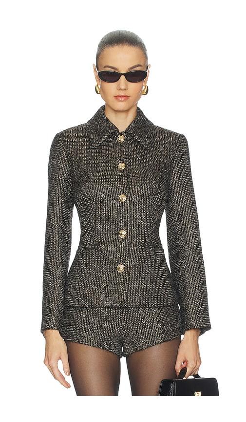 l'academie rita jacket in black,gold. - size l (also in xs, s, m)
