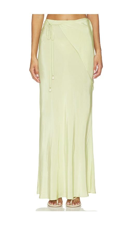 l'academie tahlia maxi skirt in sage. - size l (also in xxs, xs, m)