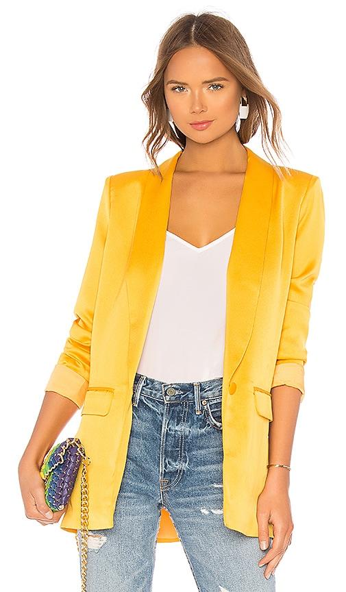 l'academie the fleur blazer in mustard. - size l (also in m, s, xs, xxs)