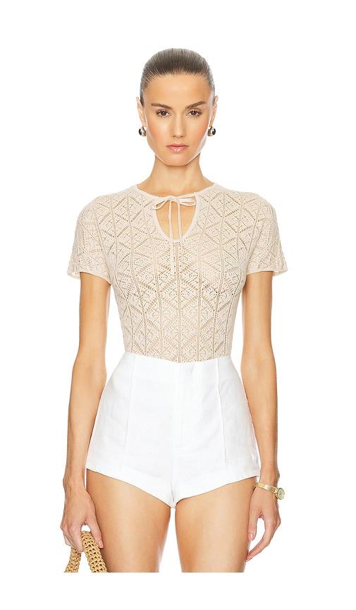 l'academie tillie top in beige. - size l (also in xs, xxs, xl)