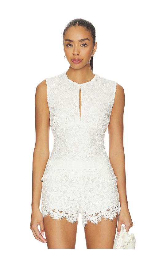 l'academie tobi top in white. - size l (also in xxs, xs, s, m)