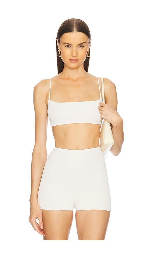 l'academie viv knit bralette in ivory. - size l (also in m, s, xl, xs, xxs)