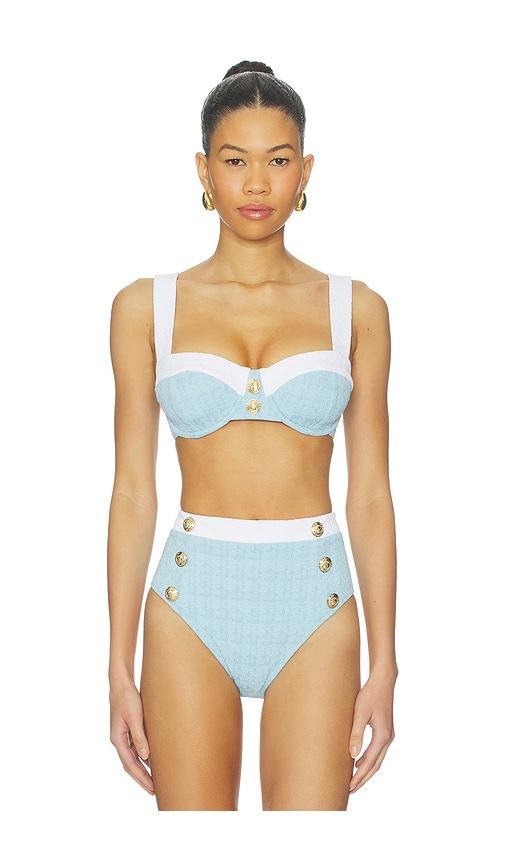 l'agence alexandria bikini top in baby blue. - size l (also in m, s, xs)