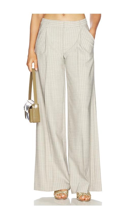 l'agence allanah mid rise trouser in light grey. - size 4 (also in 6, 8)