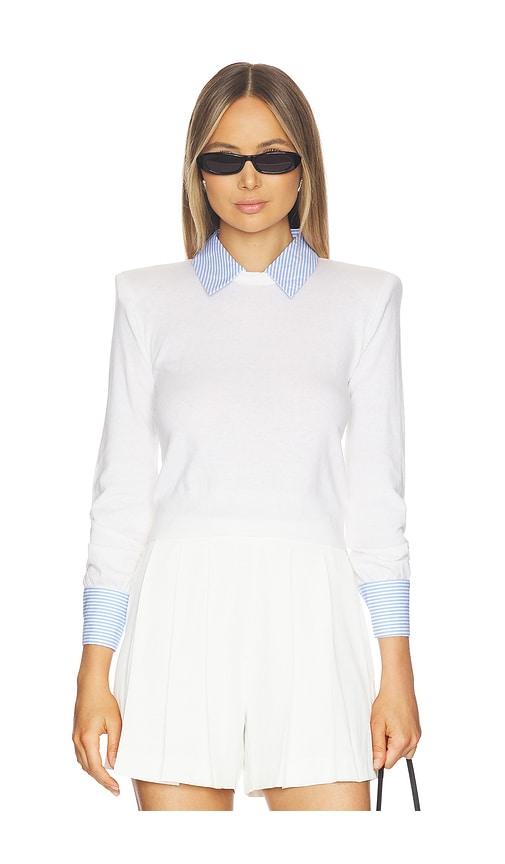 l'agence april poplin collar pullover in white. - size l (also in m)