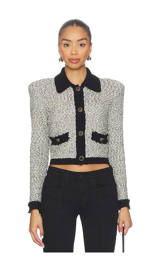 l'agence arielle collared jacket in black,white. - size l (also in m, xs)