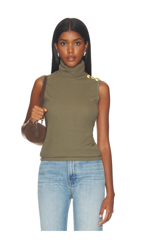 l'agence ceci slvless turtle neck in olive. - size l (also in m, s, xs)
