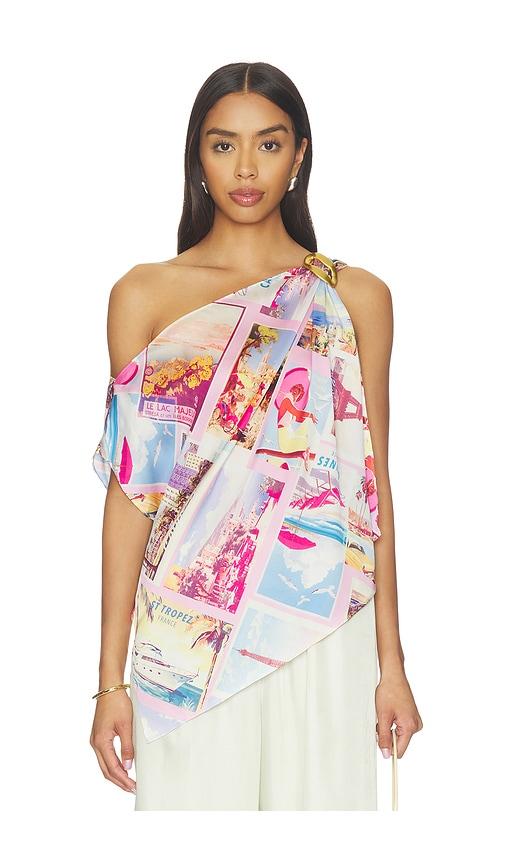 l'agence driselle scarf top in pink. - size l (also in xs, s, m)