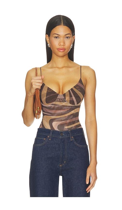 l'agence elowen underwire bodysuit in brown. - size l (also in xxs, xs, xl)