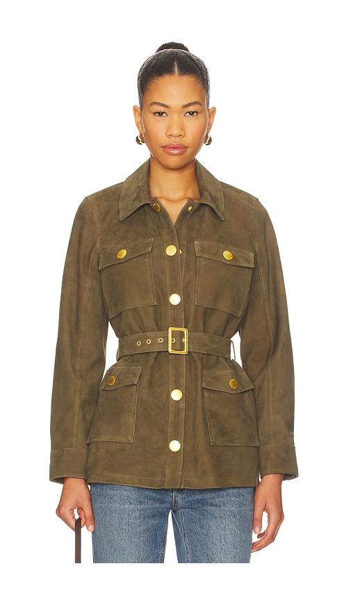 l'agence ishani belted jacket in olive. - size 0 (also in 4)