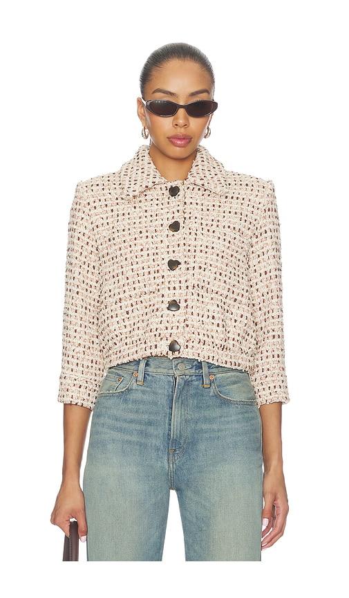 l'agence jia crop 3/4 sleeve jacket in multi. - size 0 (also in 2, 4, 6)