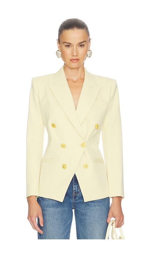 l'agence kyomi double breasted blazer in lemon. - size 2 (also in 4)