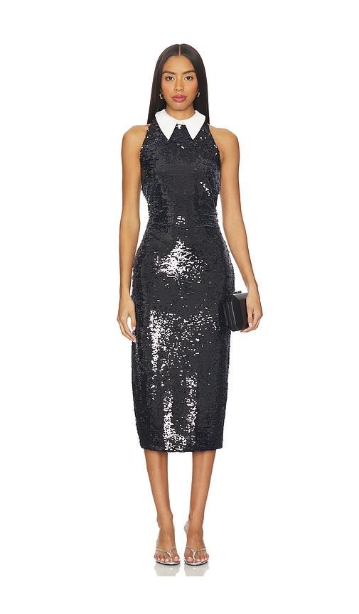 l'agence lilith sequin poplin dress in black. - size 12 (also in 4)
