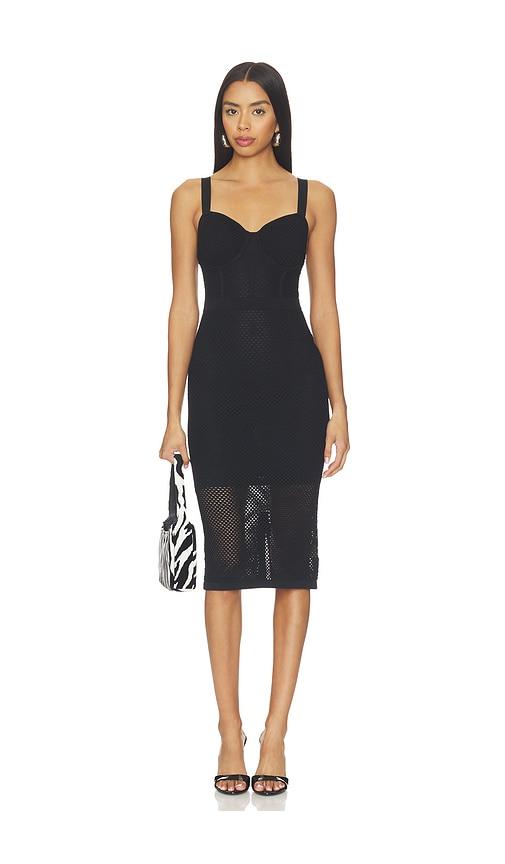 l'agence michelle bra cup pointelle dress in black. - size l (also in s, xs, xxs)