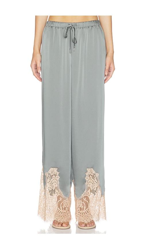 l'agence mirel lace trim drawstring pant in olive. - size l (also in m, xs, xxs)