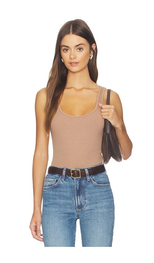 l'agence nica scoop neck tank bodysuit in brown. - size l (also in xxs, xs, s, m)