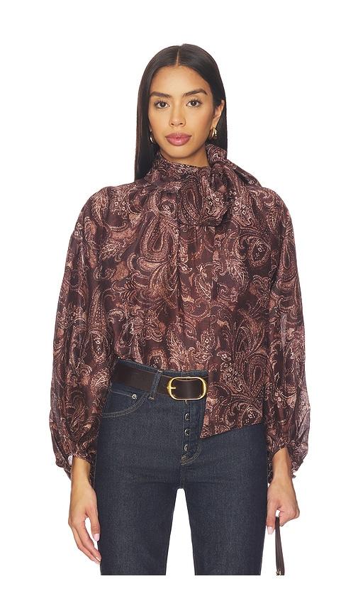 l'agence rhett oversized blouse in chocolate. - size s (also in xs, xxs)