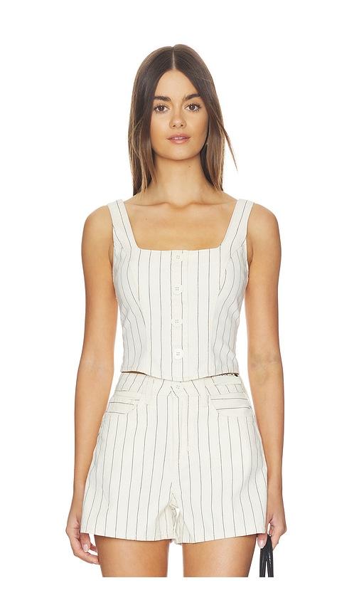 l'agence saga button front top in cream. - size 0 (also in 6)
