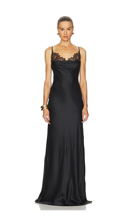 l'agence selene lace cowl gown in black. - size 2 (also in 4)