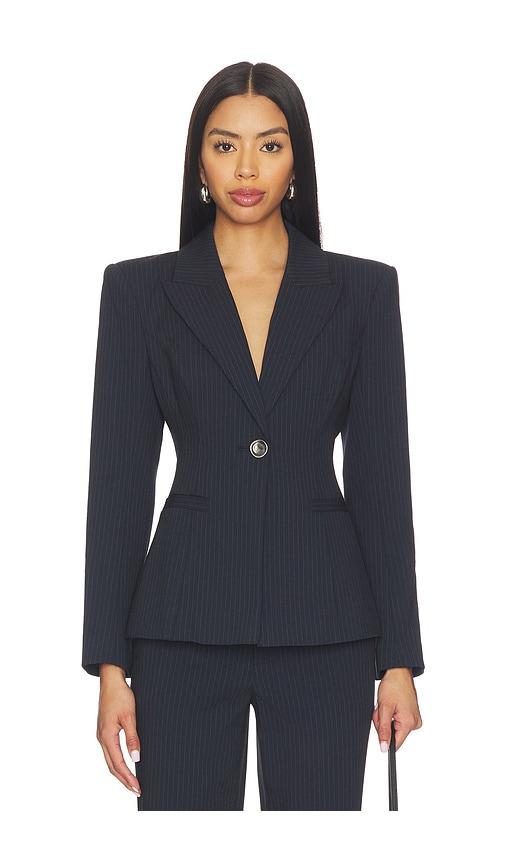 l'agence therese cinched waist blazer in navy. - size 4 (also in 6)