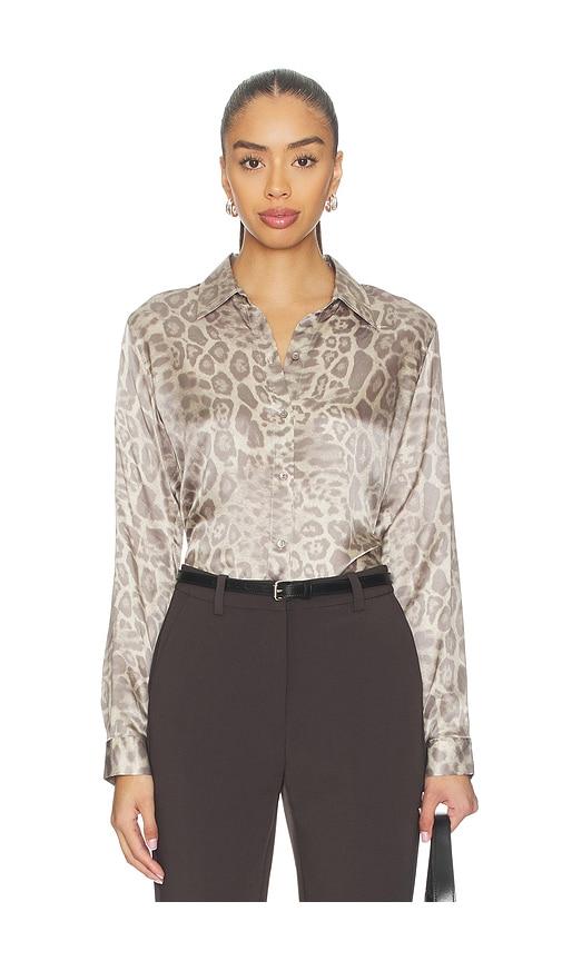 l'agence tyler long sleeve blouse in light grey. - size m (also in s, xs)