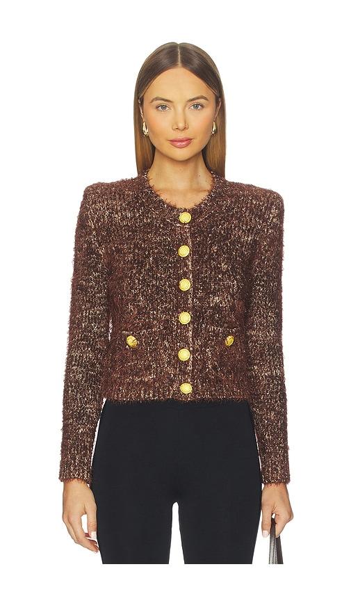 l'agence una knit cardigan in chocolate. - size s (also in xs)