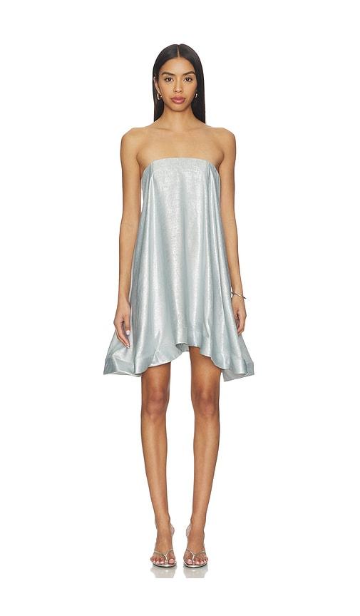 l'idee aman mini dress in metallic silver. - size 10/m (also in 8/s, 6/xs, 12/l)