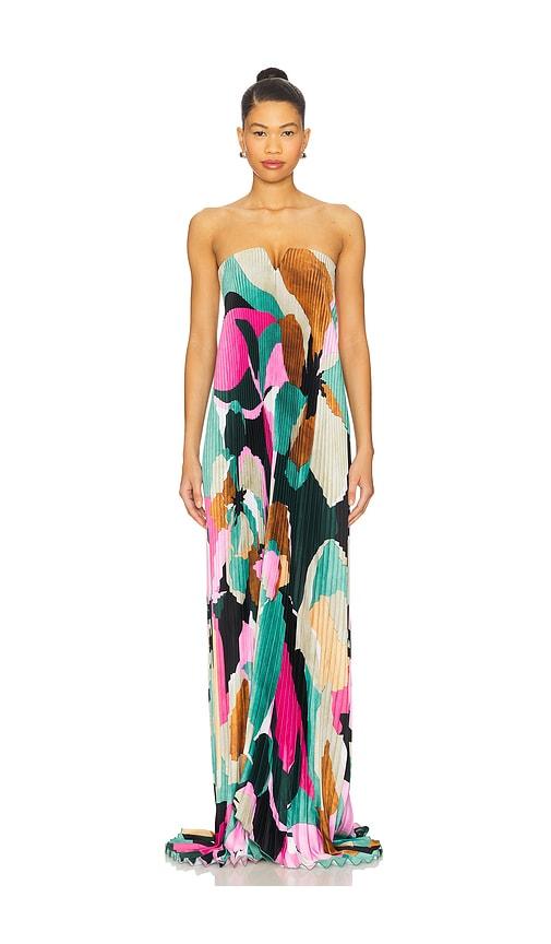 l'idee black tie gown in green,pink. - size 6/xs (also in 8/s)