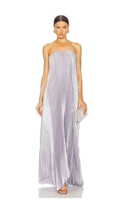 l'idee black tie gown in grey. - size 6/xs (also in 8/s)