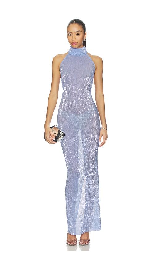 l'idee casablanca dress in blue. - size 10/m (also in 8/s, 12/l, 14/xl)