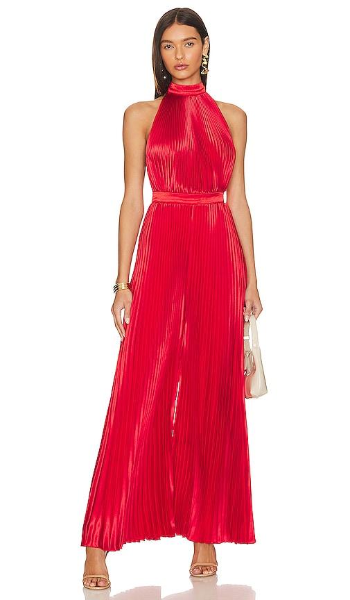 l'idee cinema low back jumpsuit in red. - size 6/xs (also in 8/s)