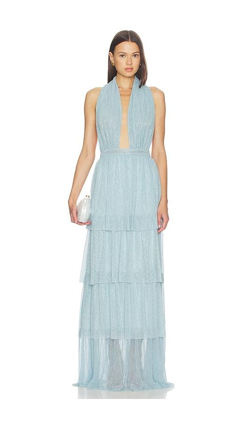l'idee nammos gown in baby blue. - size 10/m (also in 6/xs, 8/s, 12/l, 14/xl)