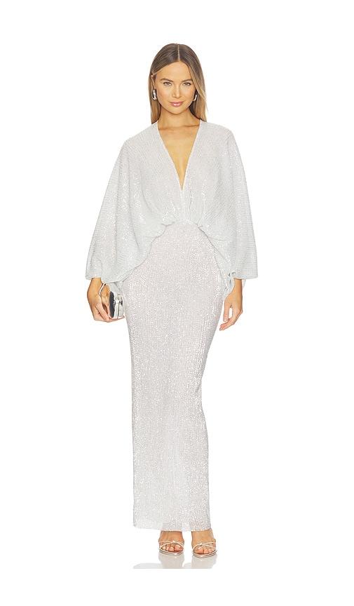 l'idee paradiso gown lined in metallic silver. - size 14/xl (also in 8/s, 6/xs)