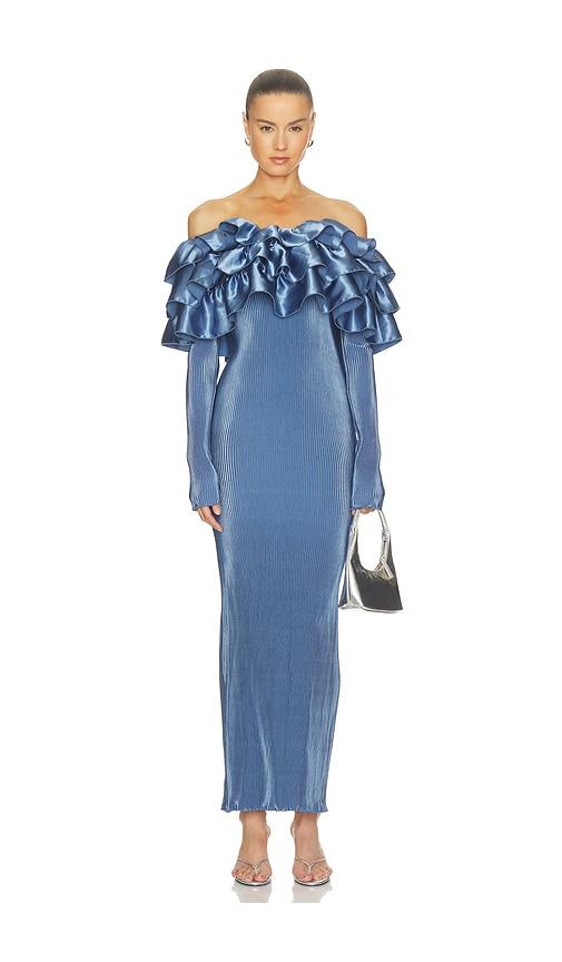 l'idee paris sleeved tube dress in blue. - size 10/m (also in 6/xs, 8/s)