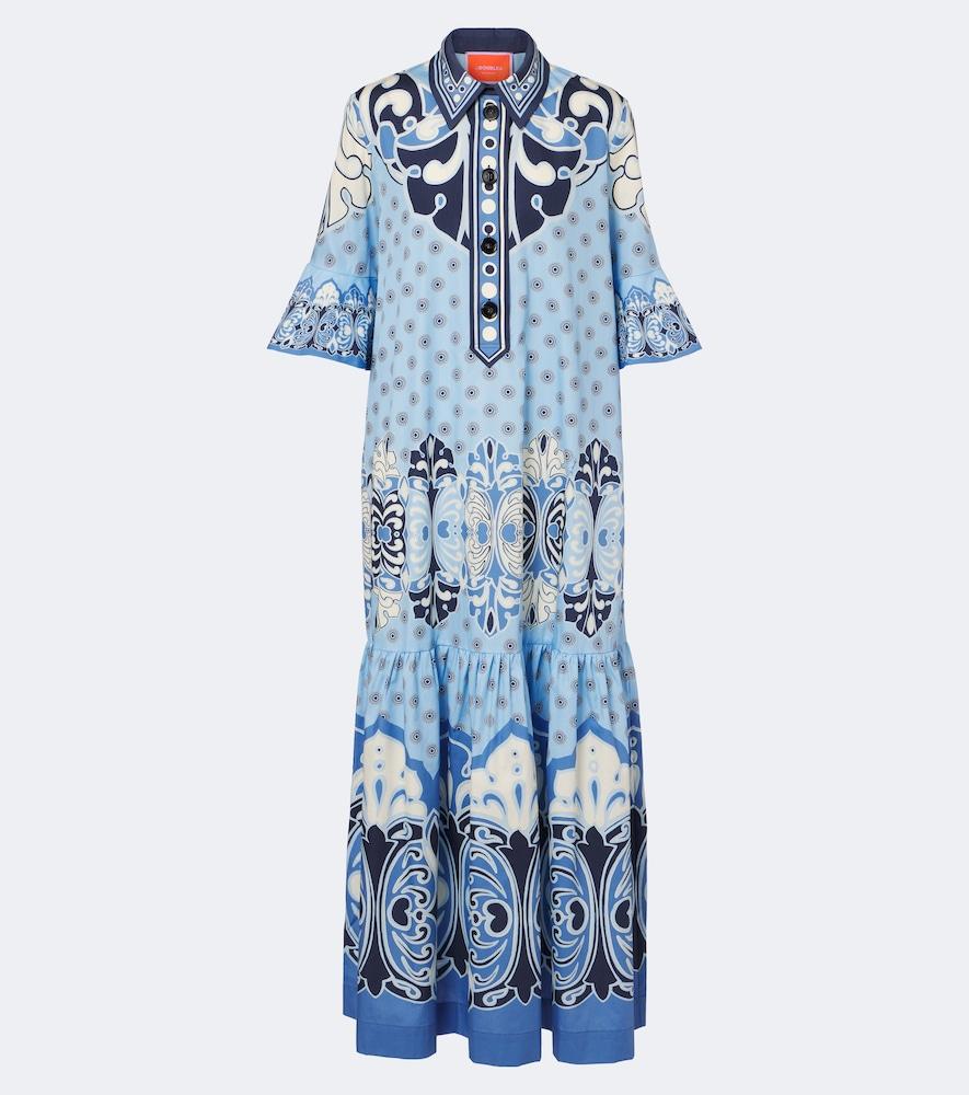 la doublej artemis printed cotton poplin maxi dress