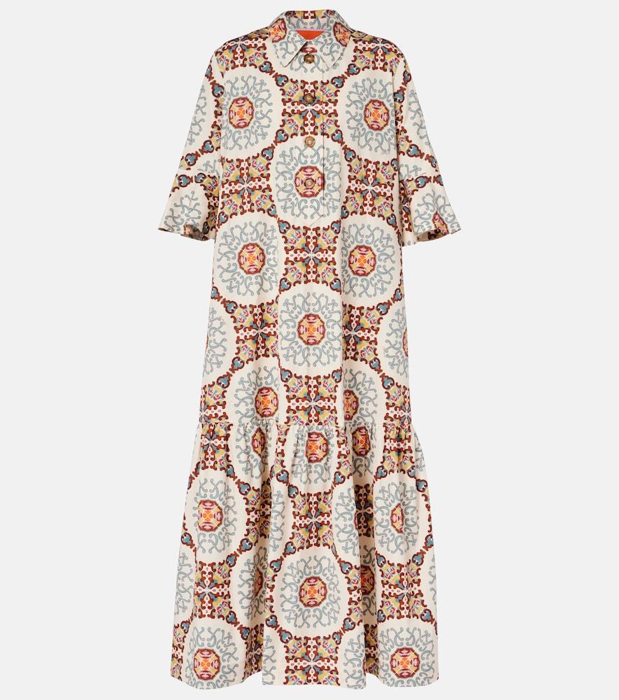 la doublej artemis printed cotton poplin shirt dress
